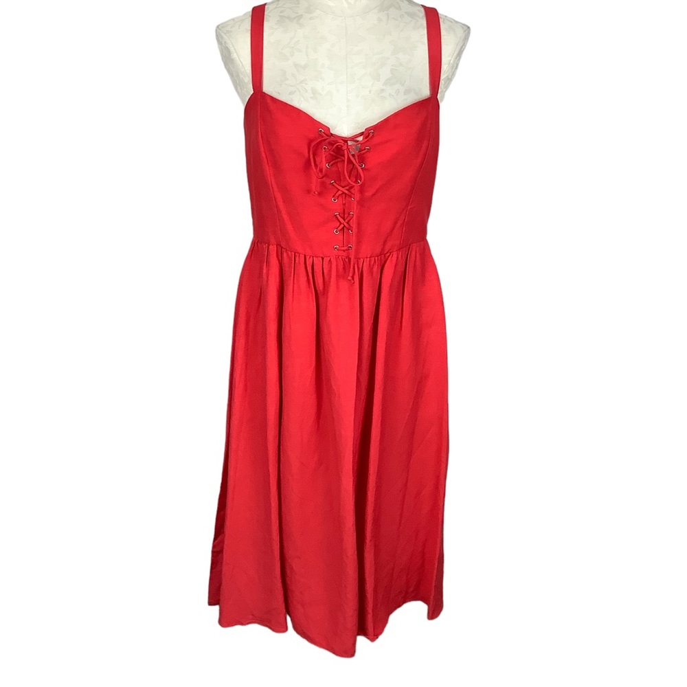 Mango MNG Suit Red Sleeveless Bustier Top Dress